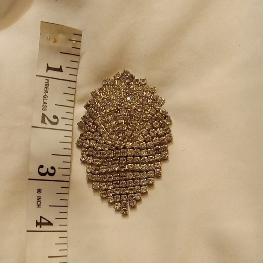 Elegant Silver Crystal Brooch